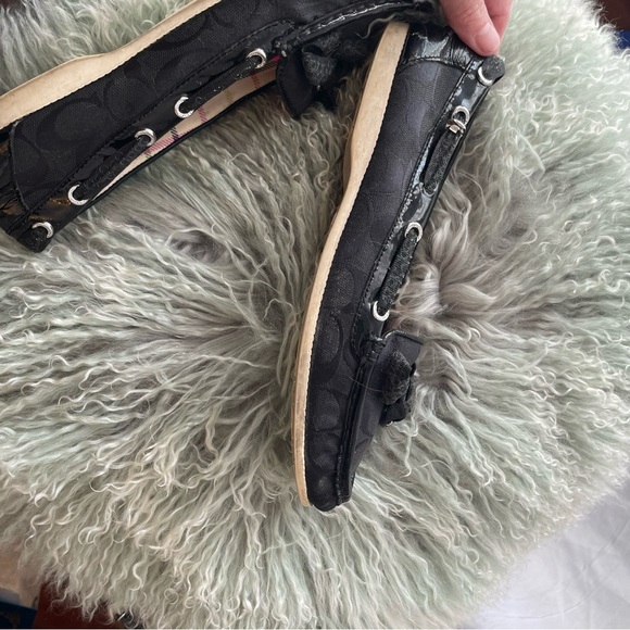 Coach Black Lace Bow Loafers - Picture 5 of 8
